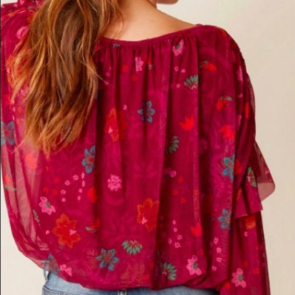 NWT Free People Berry Floral Top - Picture 4 of 5